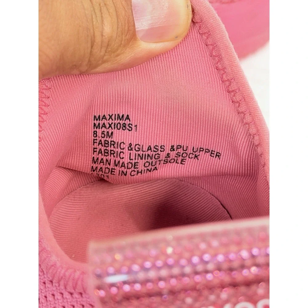 Steve Madden Maxima Pink Rhinestone Chunky Sneakers Women's 8.5